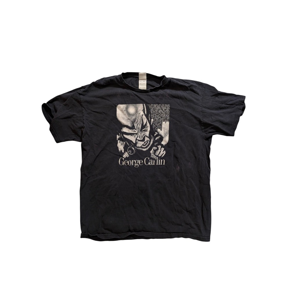 George Carlin Jesus Is‎ Coming Look Busy Graphic T-Shirt Mens XL vintage